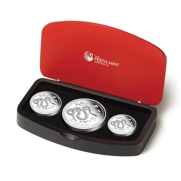 2013 Year of the Snake 3 Coin Silver Proof Set