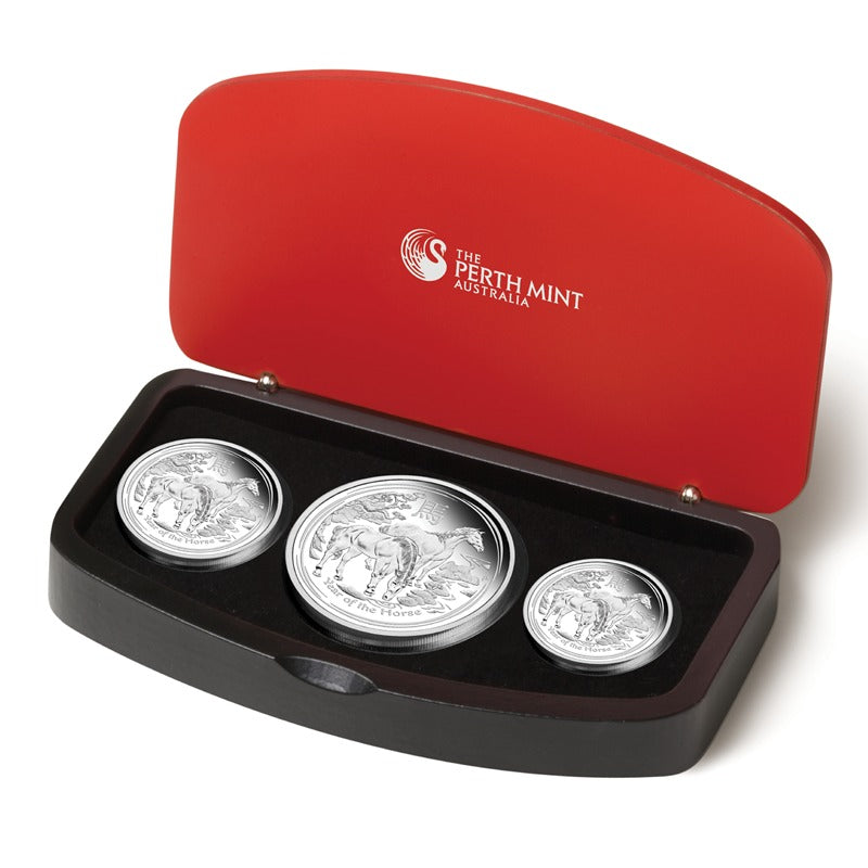 2014 Year of the Horse 3 Coin Silver Proof Set