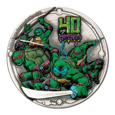 Tuvalu 2024 Teenage Mutant Ninja Turtle - Antiqued 2oz Silver Coloured