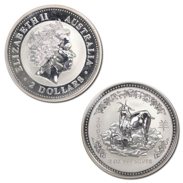 2003 Year of the Goat 2oz Silver UNC