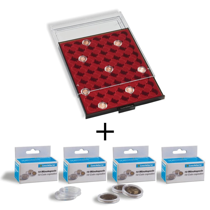 Lighthouse - Coin Box/Tray to suit 21.5mm ($2 Coin) Capsules + 4 Boxes of 21mm Capsules FREE