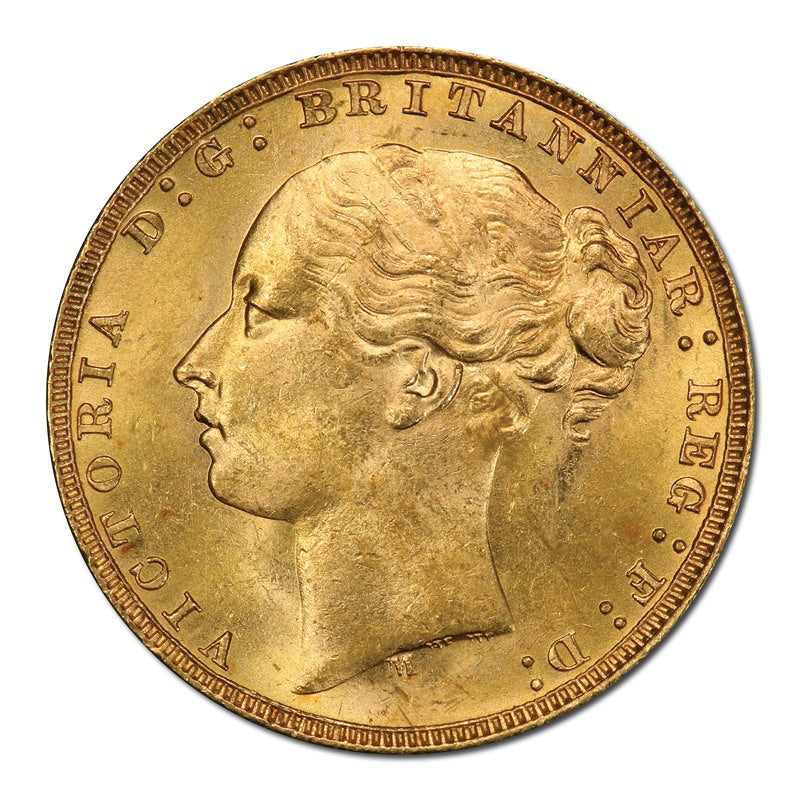 1880 Melbourne Gold Sovereign St George PCGS MS63