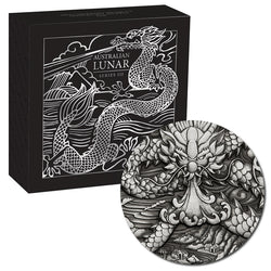 2024 Year of the Dragon 2oz Silver Antiqued - LIMIT 1