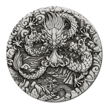 2024 Year of the Dragon 2oz Silver Antiqued