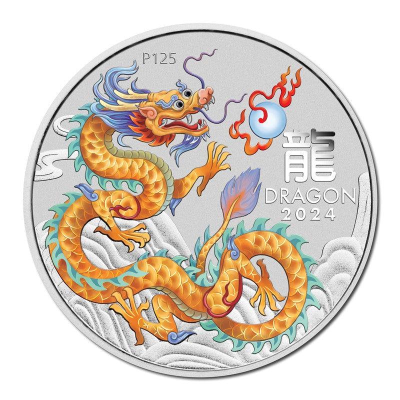 2024 Year of the Dragon 1oz Silver Coloured Coin - ANA World's Fair of Money