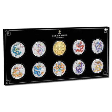 2024 Year of the Dragon 1/2oz Silver 10 Coin Set