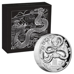 2024 Year of the Dragon High Relief 1oz Silver Proof - LIMIT 1