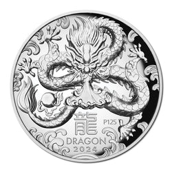 2024 Year of the Dragon High Relief 1oz Silver Proof - LIMIT 1