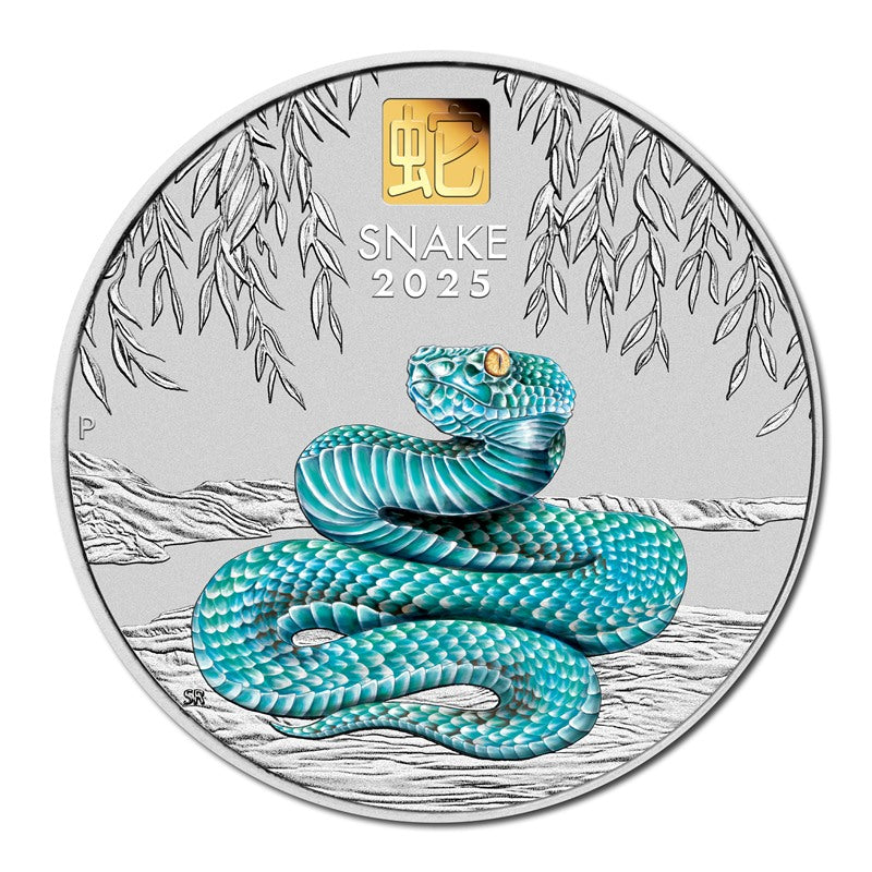 2025 Year of the Snake 1 Kilo Silver Coin with Gold Privy Mark