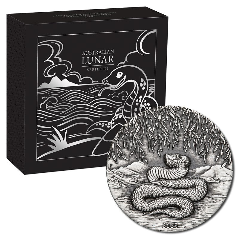 2025 Year of the Snake 2oz Silver Antiqued