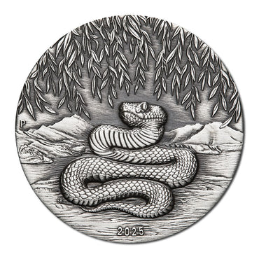 2025 Year of the Snake 2oz Silver Antiqued