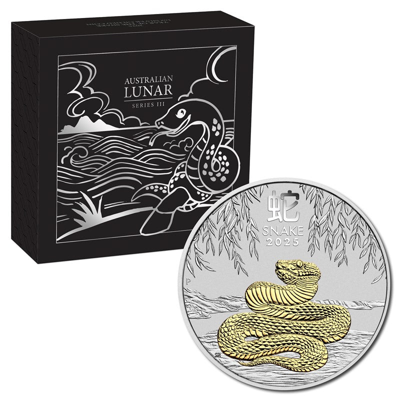 2025 Year Of The Snake Gilded 1oz Silver