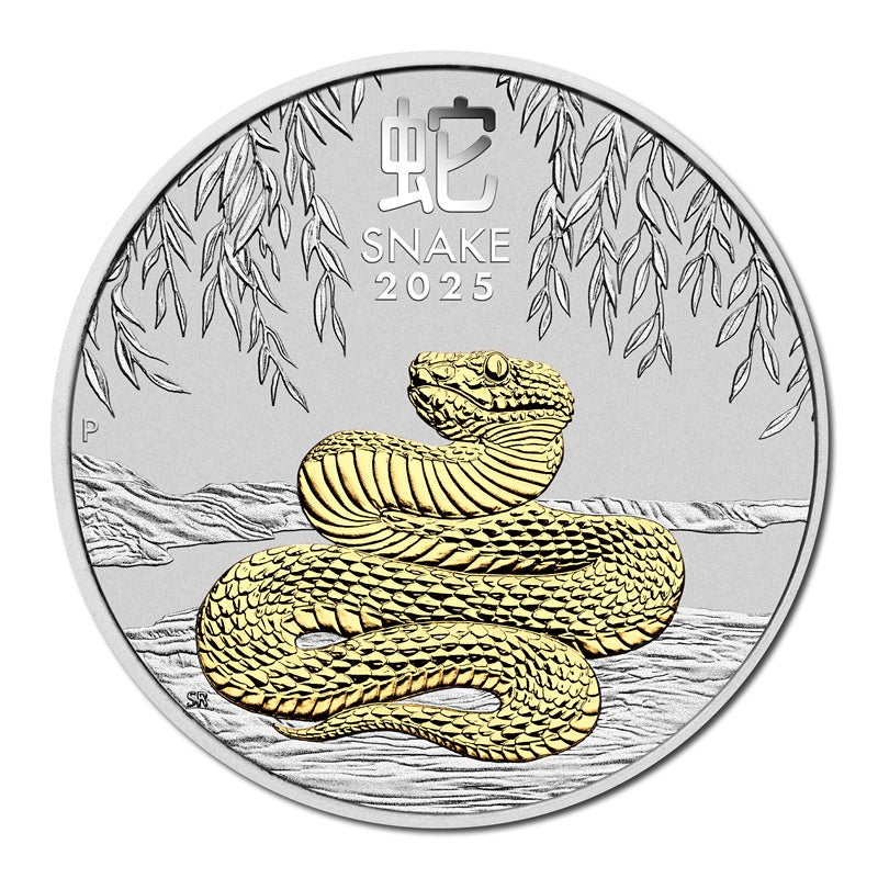 2025 Year Of The Snake Gilded 1oz Silver