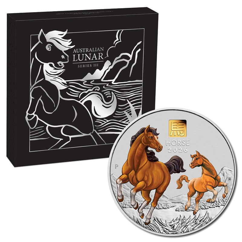 2026 Year of the Horse 1 Kilo Silver Coin with Gold Privy Mark - PRE-ORDER