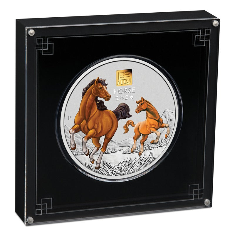 2026 Year of the Horse 1 Kilo Silver Coin with Gold Privy Mark - PRE-ORDER