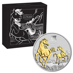 2026 Year of the Horse Gilded 1oz Silver