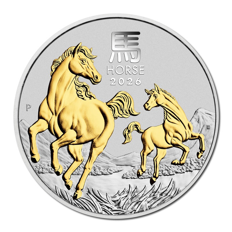 2026 Year of the Horse Gilded 1oz Silver