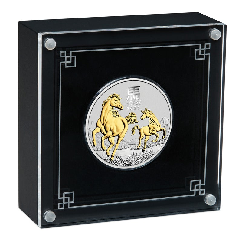 2026 Year of the Horse Gilded 1oz Silver