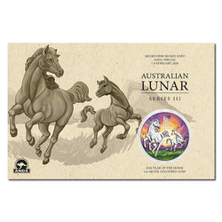 2026 Year of the Horse Coloured 1oz Silver - Melbourne ANDA Expo - PRE-ORDER