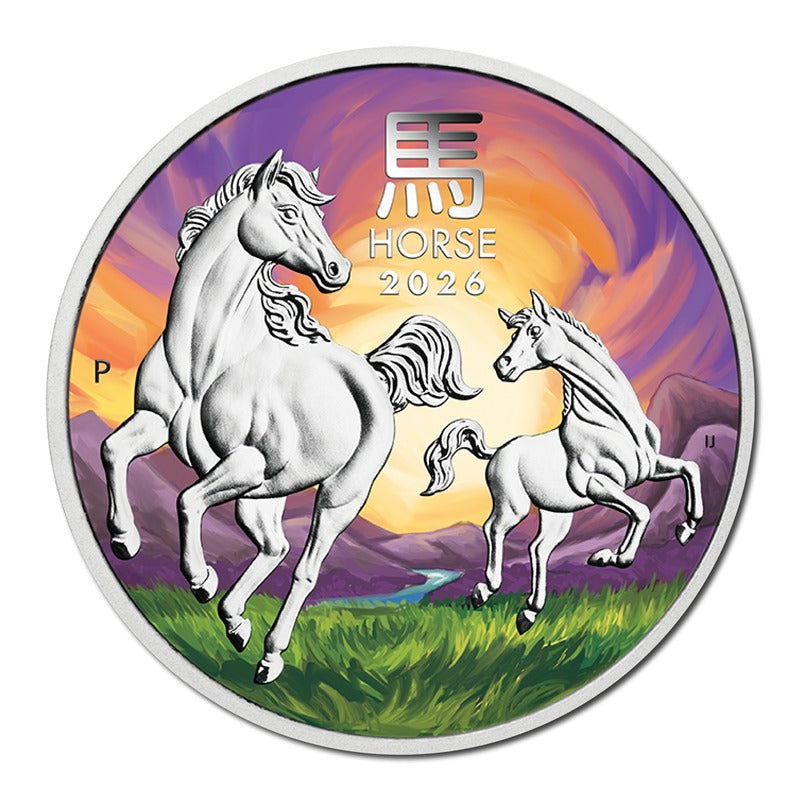 2026 Year of the Horse Coloured 1oz Silver - Melbourne ANDA Expo - PRE-ORDER