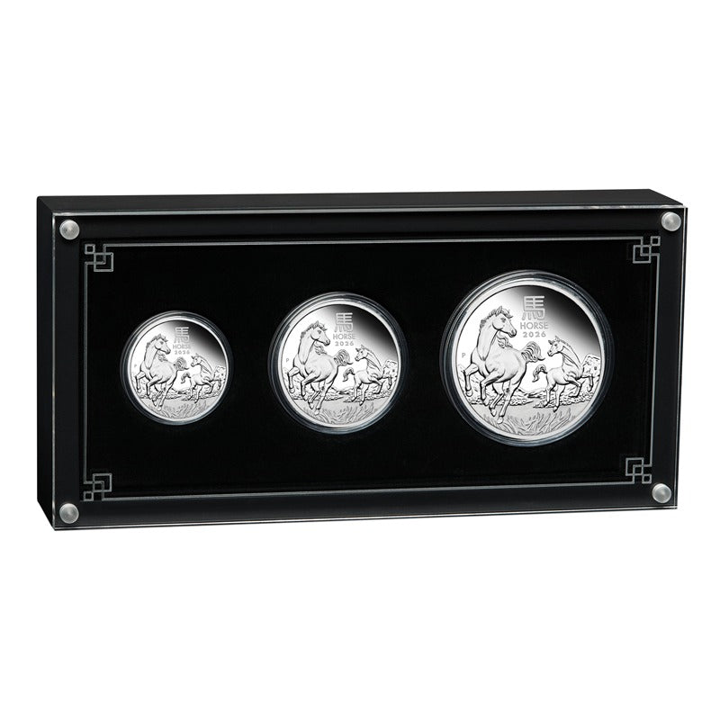 2026 Year of the Horse Three Coin Silver Proof Set