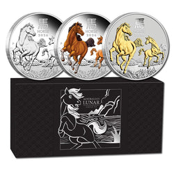2026 Year of the Horse 1oz Silver Trio
