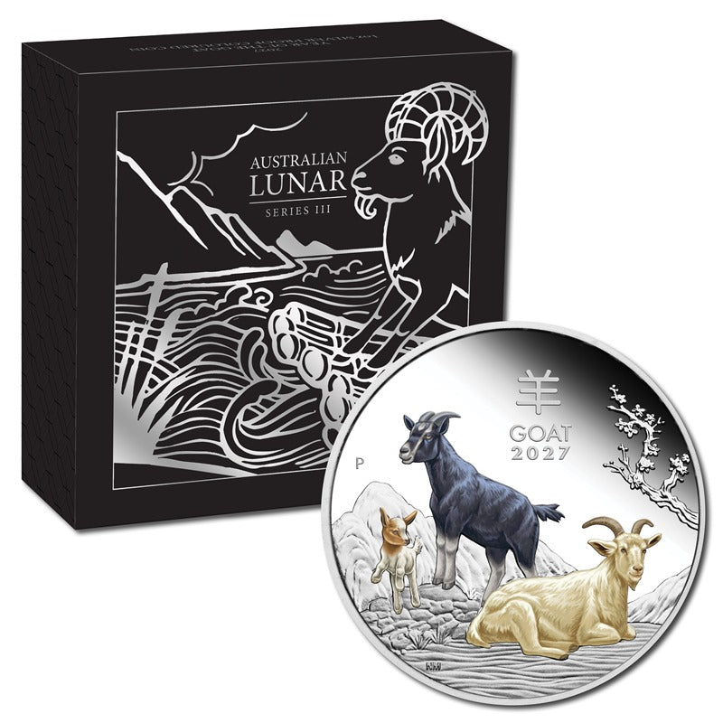 2027 Year of the Goat Coloured 1oz Silver Proof