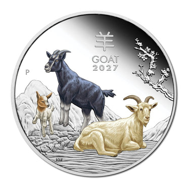 2027 Year of the Goat Coloured 1oz Silver Proof