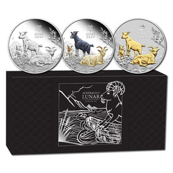 2027 Year of the Goat 1oz Silver Trio Set