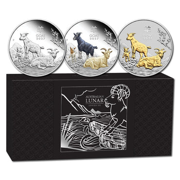 2027 Year of the Goat 1oz Silver Trio Set
