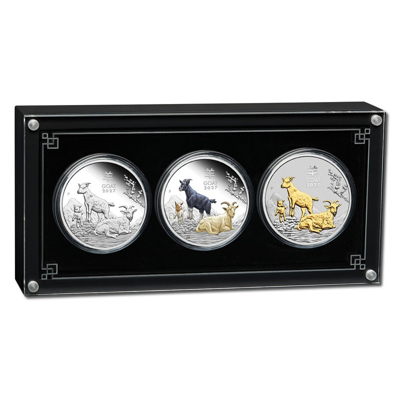 2027 Year of the Goat 1oz Silver Trio Set