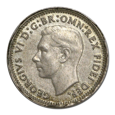 Australia (1949-52) Threepence Error Full Obverse Brockage