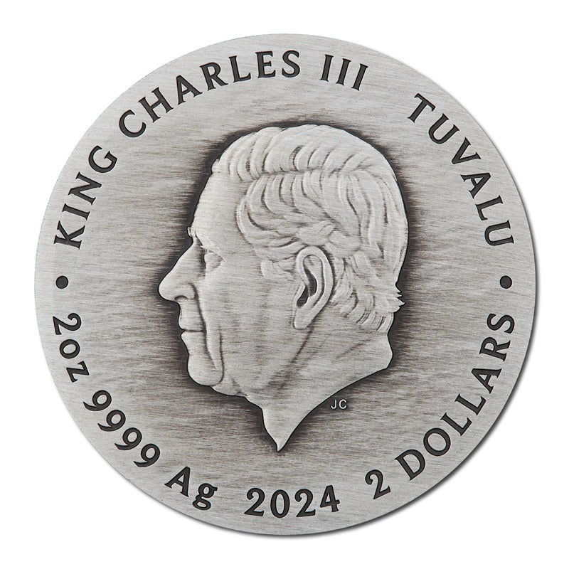 Tuvalu 2024 Teenage Mutant Ninja Turtle - Antiqued 2oz Silver Coloured