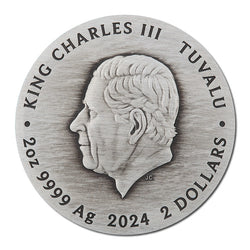 Tuvalu 2024 Teenage Mutant Ninja Turtle - Antiqued 2oz Silver Coloured