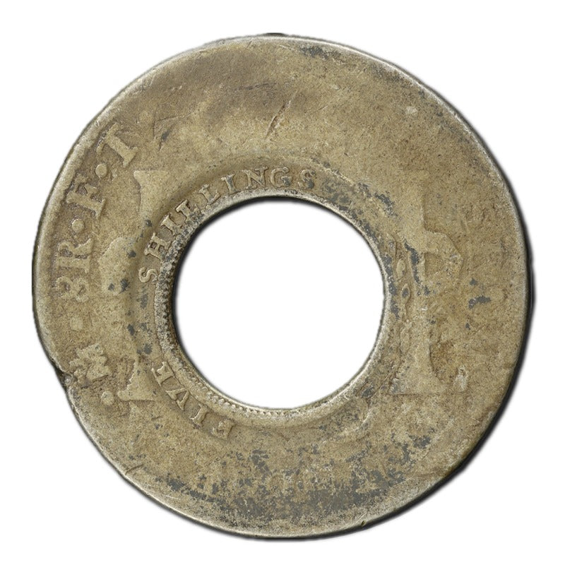 NSW 5 Shillings (Holey Dollar) 1813  on Charles IIII Mexico City Eight Reales 1802FT