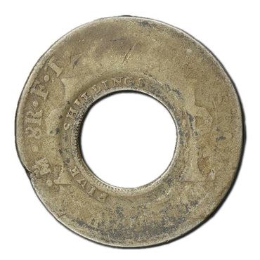 NSW 5 Shillings (Holey Dollar) 1813  on Charles IIII Mexico City Eight Reales 1802FT