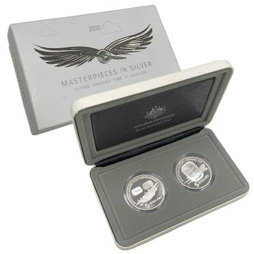 Masterpieces in Silver 2010 Aviation 2 Coin Set Cased