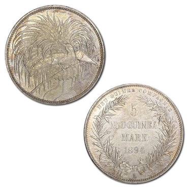 German New Guinea 1894A Silver 5 Marks