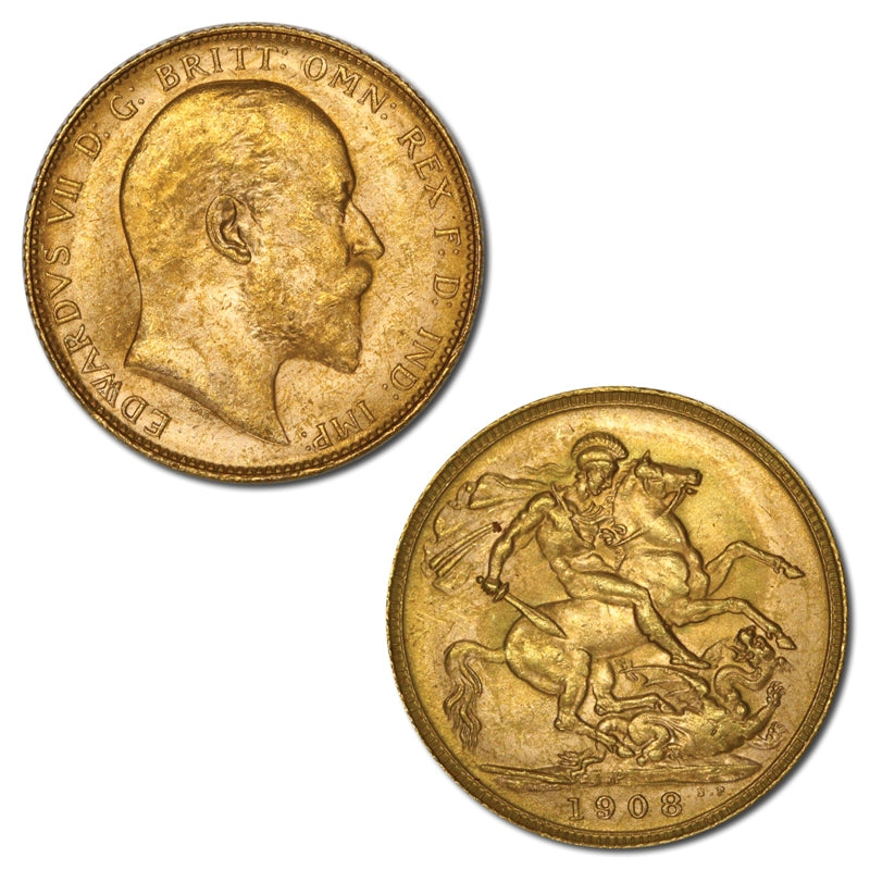 1902-1910 Perth Gold Sovereign 9 Coin Collection