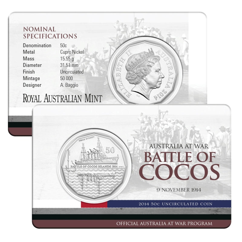 50c 2014-2016 Australia at War Complete 18 Coin Set in Album