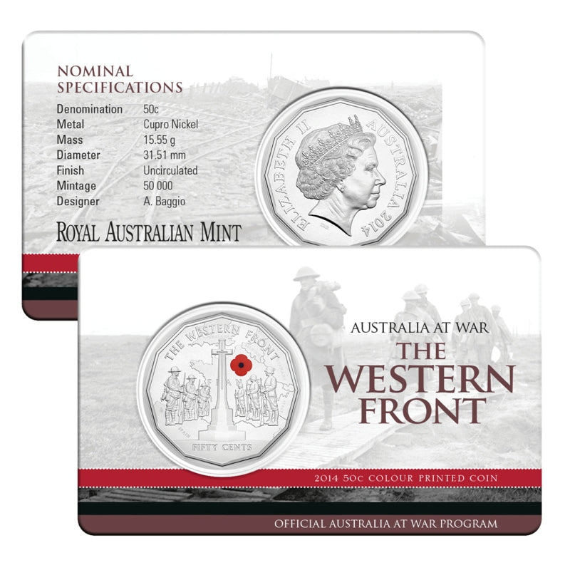 50c 2014-2016 Australia at War Complete 18 Coin Set in Album
