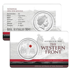 50c 2014-2016 Australia at War Complete 18 Coin Set in Album