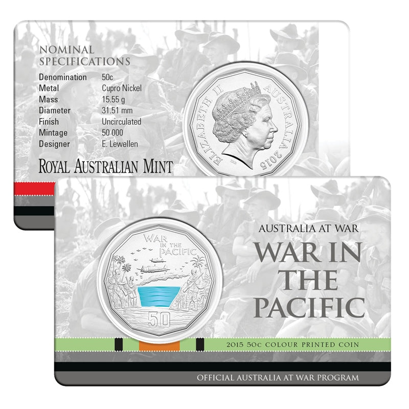 50c 2014-2016 Australia at War Complete 18 Coin Set in Album