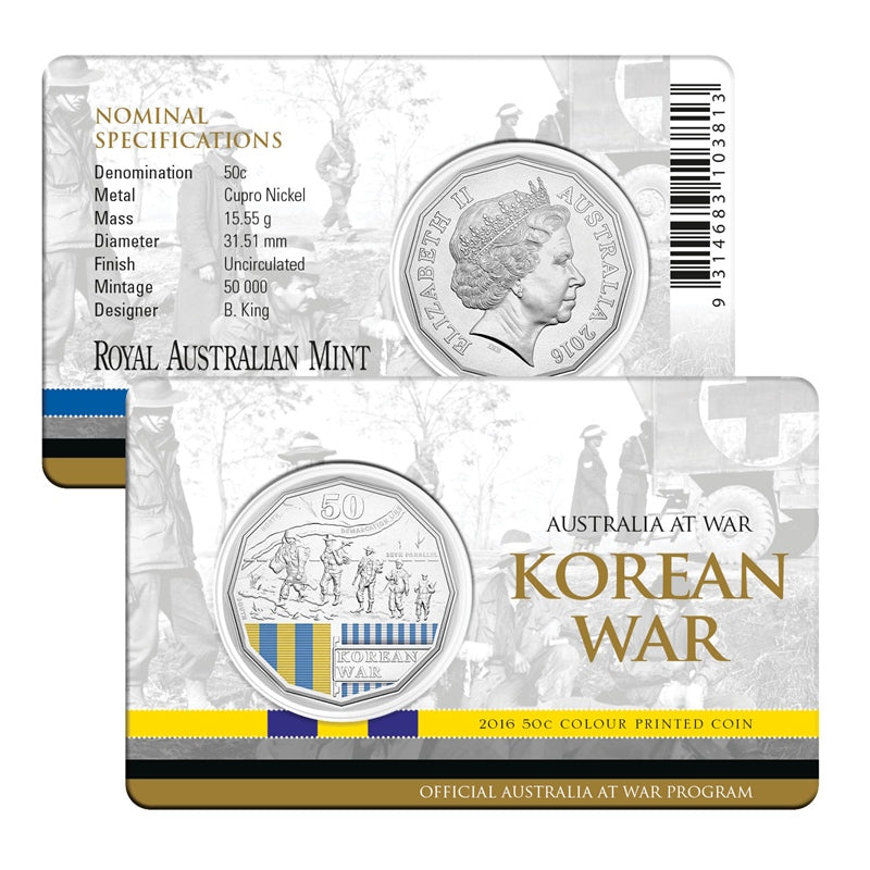 50c 2014-2016 Australia at War Complete 18 Coin Set in Album