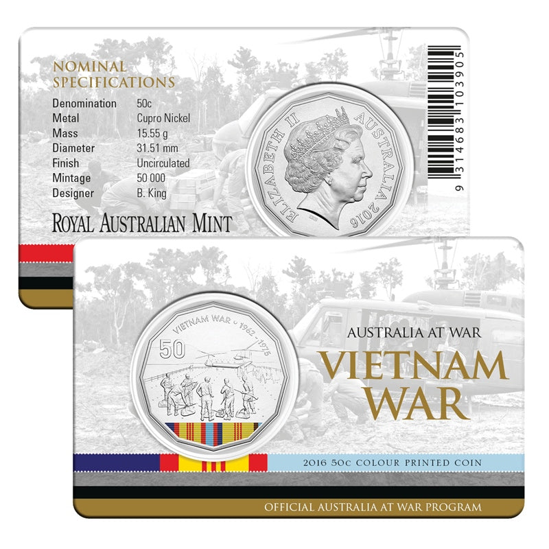 50c 2014-2016 Australia at War Complete 18 Coin Set in Album