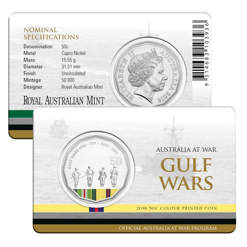 50c 2014-2016 Australia at War Complete 18 Coin Set in Album
