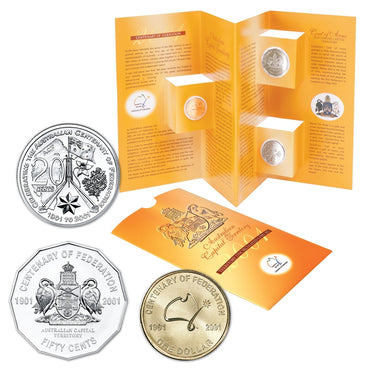 20c, 50c & $1 2001 Centenary of Federation Complete UNC Set