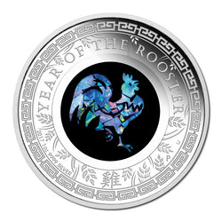 2017 Australian Opal Lunar Rooster 1oz Silver Proof
