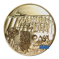 $1 2023 Creatures of the Deep Map Shaped Counterstamp UNC