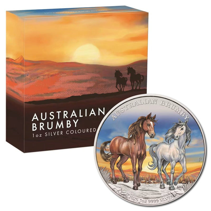 2025 Australian Brumby 1oz Silver Coloured Coin